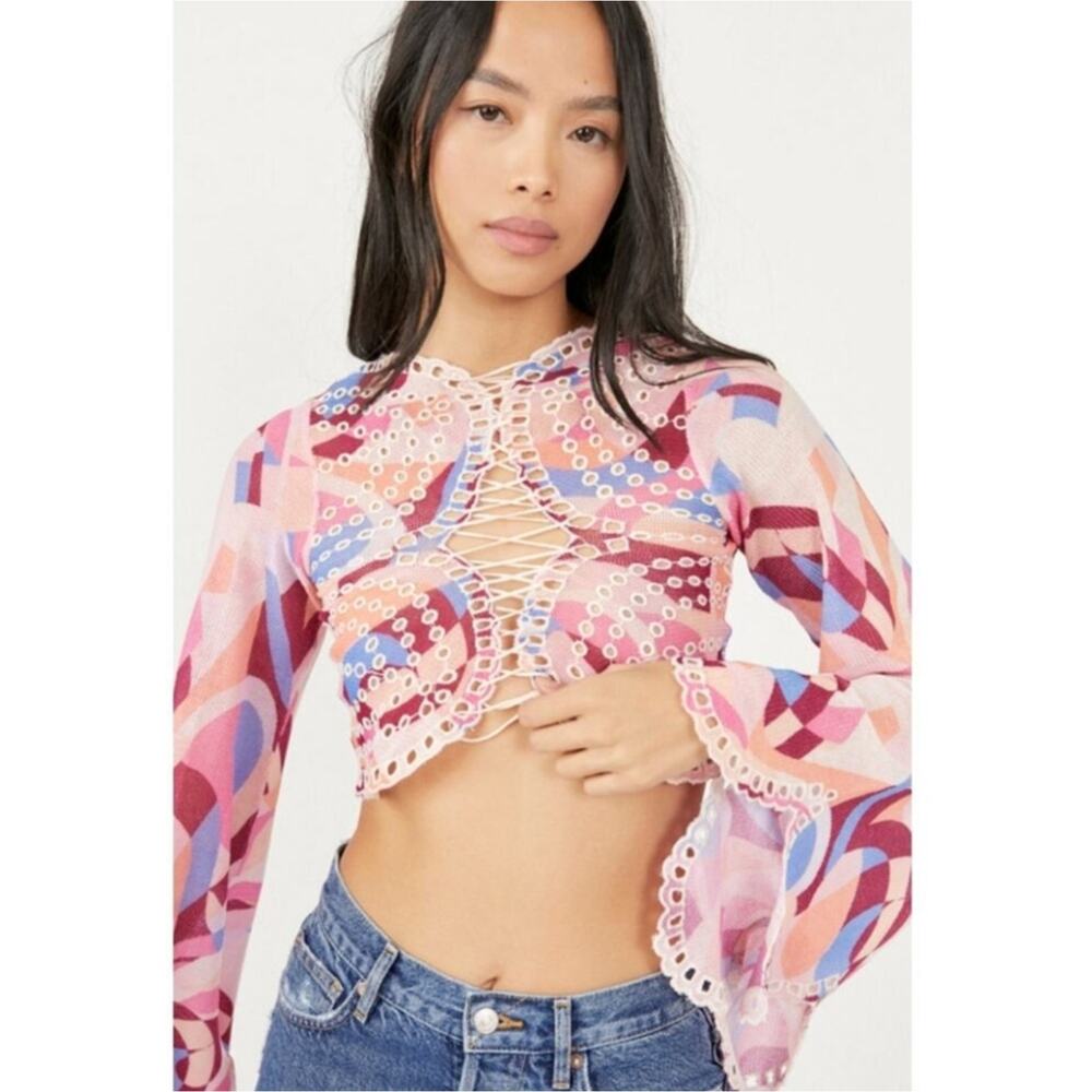 Free People Eyes On You Crop Top - Picture 2 of 7